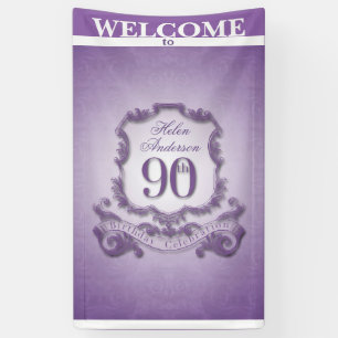 Vintage frame 90th Birthday celebration Banner
