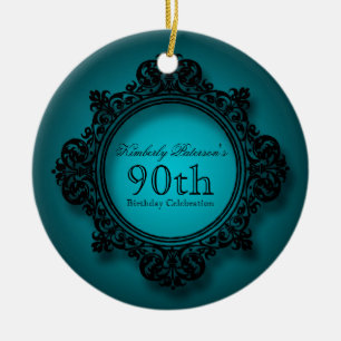Vintage Frame 90th Birthday Personalized Ornament