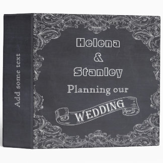 Vintage frame and chalkboard wedding planner binder
