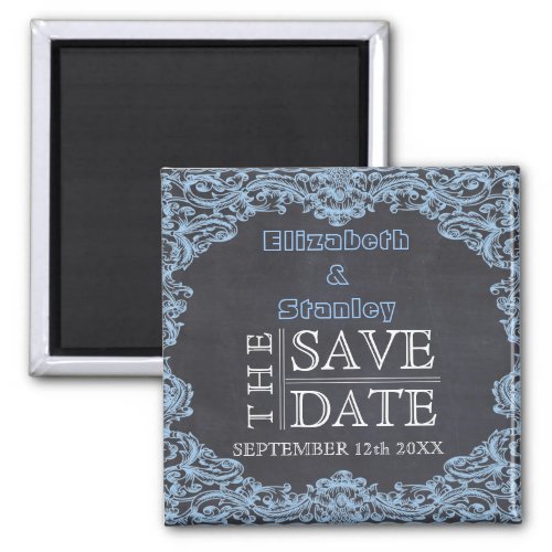 Vintage frame and chalkboard wedding Save the Date Magnet