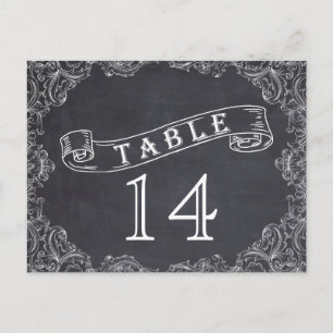 Vintage frame and chalkboard wedding table number