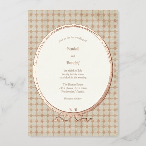 Vintage Frame and Tile Foil Invitation