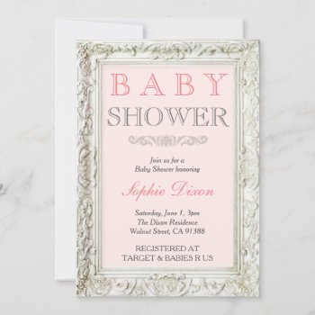 Vintage Frame Baby Shower Party Invitation by SimplyInvite at Zazzle