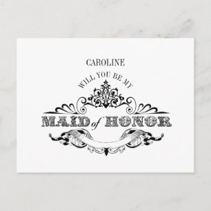 Vintage Frame Be My Maid of Honor Card