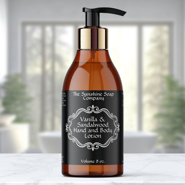 Vintage Frame Black Cosmetics Bottle Label (Creator Uploaded)
