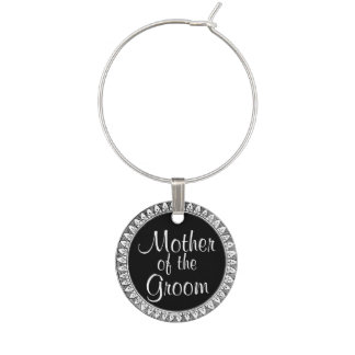 Vintage Frame Black Mother of Groom Wedding Charm