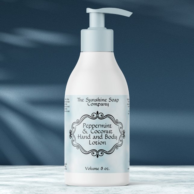 Vintage Frame Blue Parchment Cosmetics Bottle Rectangular Sticker (Creator Uploaded)