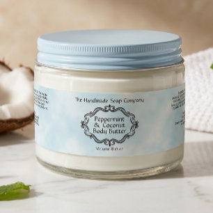 Vintage Frame Blue Parchment Cosmetics Jar Label