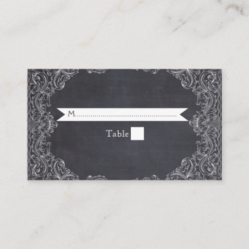 Customizable Vintage frame &amp; chalkboard wedding place card business card templates
