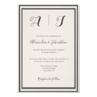 Vintage frame elegant wedding invitations