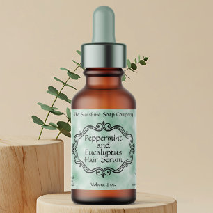 Vintage frame green parchment dropper bottle label