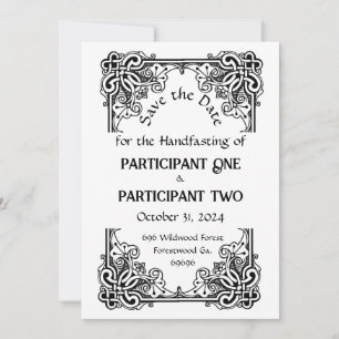 Vintage Frame Handfasting Flat Save The Date Card