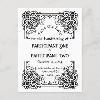 Vintage Frame Handfasting Flat Save The Date Card