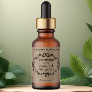 Vintage frame kraft paper dropper bottle label