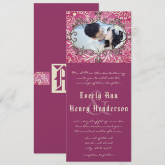 Vintage Frame Love Birds Wedding Invitation