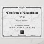 Vintage Frame Marble Certificate of Completion<br><div class="desc">Vintage Framed Modern Marble Certificate of Completion Awards.</div>