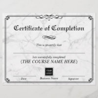 Vintage Frame Marble Certificate of Completion