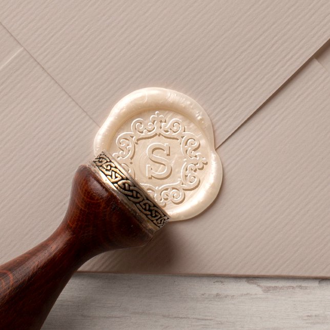 Vintage Frame & Monogram Wax Seal Stamp (Vintage Frame & Monogram Wax Seal Stamp Zoom In)