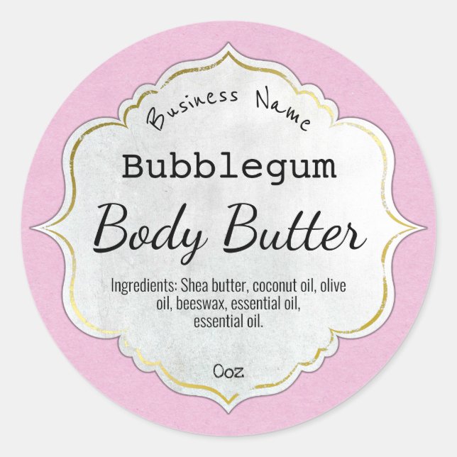 Vintage Frame Pink Bubblegum Product Labels (Front)