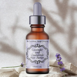 Vintage frame purple dropper bottle label