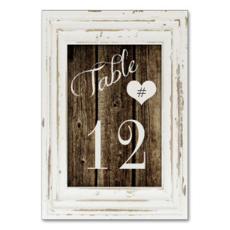 Vintage Frame Rustic Wood Typography Table Number
