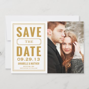 Vintage Frame Save The Date Announcement by PeridotPaperie at Zazzle