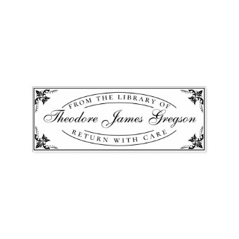 Vintage Frame & Script Custom From The Library Of Rubber Stamp | Zazzle