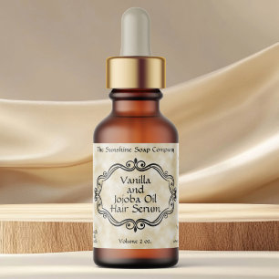 Vintage frame tan parchment dropper bottle label