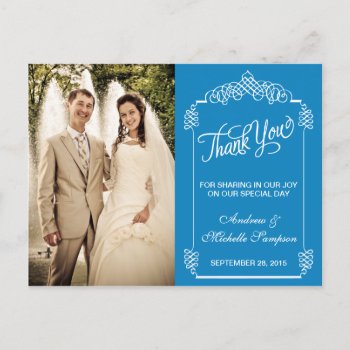 Vintage Frame Thank You Postcard Template by Fallfordesign1 at Zazzle