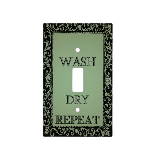 Vintage Frame Wash Dry and Repeat Laundry Light Switch Cover