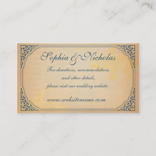Vintage Frame -wedding insert card Business Card