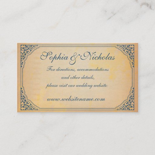 Customizable Vintage Frame -wedding insert card Business Card