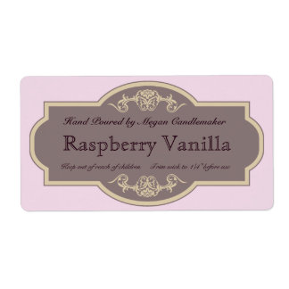 Vintage Frame with Floral Accents in Red Gray Label