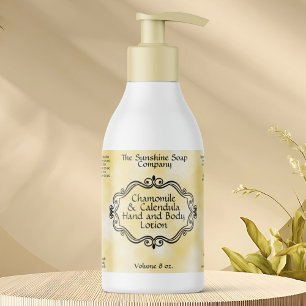 Vintage Frame Yellow Parchment Cosmetics Bottle Rectangular Sticker