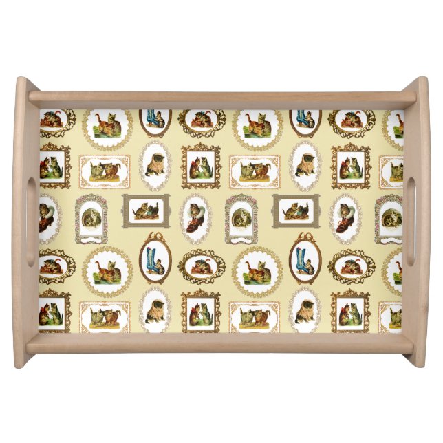 Vintage Framed Cats Serving Tray (Front)