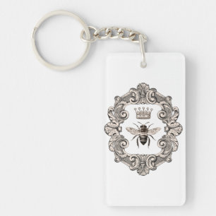 Vintage Framed Queen Bee Keychain