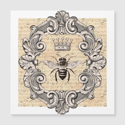 Vintage Framed Queen Bee on Sheet Music Flat Card