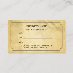 Vintage Framed Vintage Paper Appointment Reminder Card