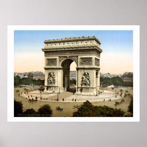 Vintage France Arc de Triomphe monument Paris Poster