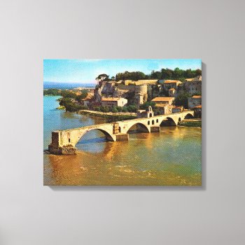 Vintage France  Avignon  Broken Bridge Canvas Print by Franceimages at Zazzle