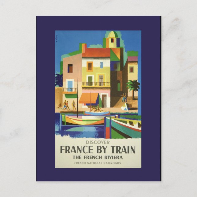 Vintage France by Train Travel Postcard (Front)