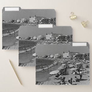 Vintage France Cannes the beach File Folder