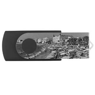 Vintage France Cannes the beach Flash Drive