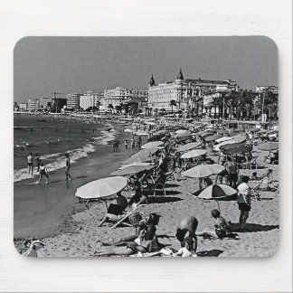 Vintage France Cannes the beach Mouse Pad