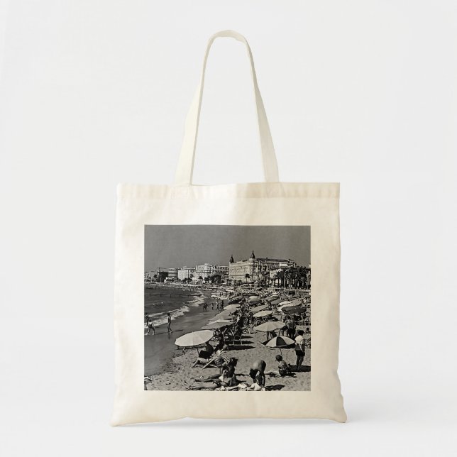 Vintage France Cannes the beach Tote Bag (Front)