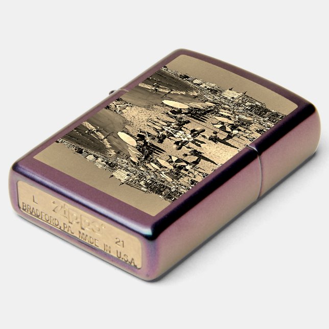 Vintage France Cannes the beach Zippo Lighter (Angle)
