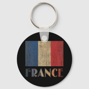 Vintage France Flag Keychain