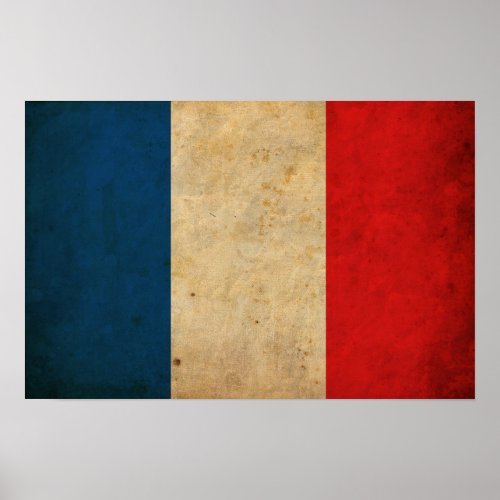 Vintage France Flag Poster