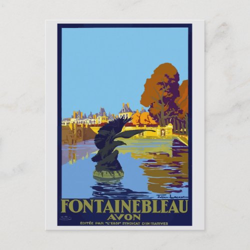 Vintage France Fontainebleau Palace Travel Postcard
