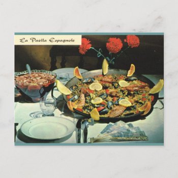 Vintage France  Food  Le Paella Espagnole Postcard by Franceimages at Zazzle